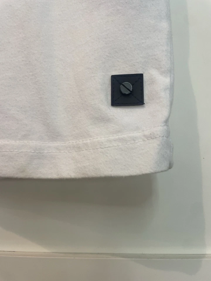 Madison Supply Mens Size L White Short Sleeve Graphic Cotton Polyester T-Shirt Foto 4 de 4