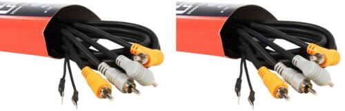 2 Hosa CRA-202DJ Dual RCA To RCA With Ground 6 Foot Cables w/Oxygen-Free Copper - Picture 1 of 3
