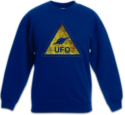 UFO SIGN Kids Boys Girls Pullover Alien Invader 12 Grey Area 51 TR3B Saucer Dark