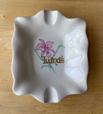 Pickard China IVANA'S RESTAURANT TRUMP PLAZA ATLANTIC CITY Pink Orchid Ashtray