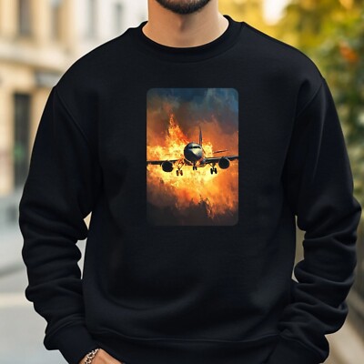Flugzeug brennt Sweatshirt Kuschelig und Perfekt für jeden Anlass Sbis4XL