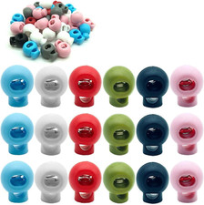 60 Pcs Plastic Cord Locks, Single Hole End Spring Toggle Stopper Slider for Draw