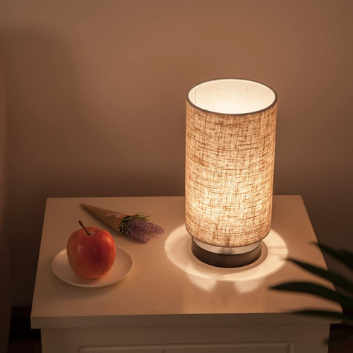 Table Lamp, Bedside Nightstand Lamp, Simple Desk Lamp, Fabric Wooden Table Lamp - Picture 9 of 12