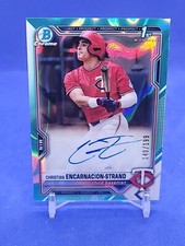 2021 Bowman Chrome Christian Encarnacion-Strand 1st Auto /199 Aqua Refractor