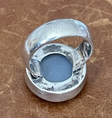 Vintage Pink Drusy Quartz Stone Bezel Set 925 Sterling Silver Ring Size 6.25
