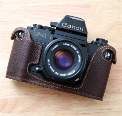 Handmade Genuine Leather Half Camera Case Cover For Canon New F-1