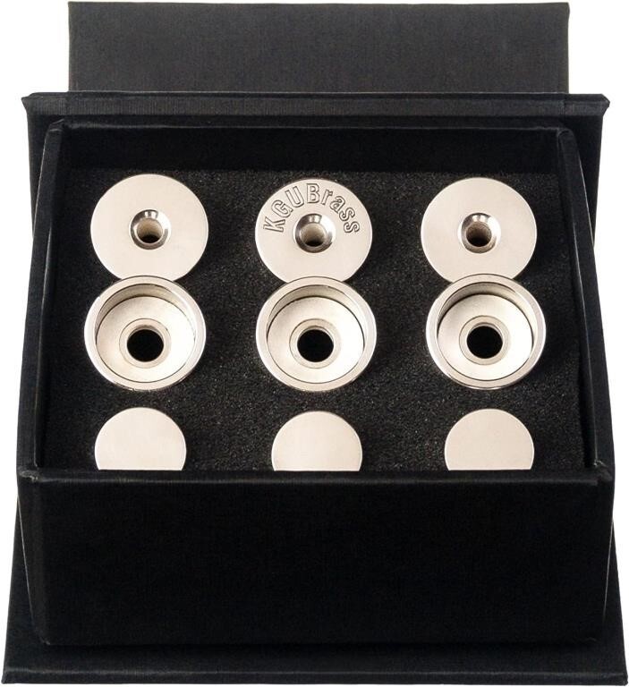 Bach Trumpet Trim Kit. KGUBrass. HEAVY Caps. 998 Silver Plated. New in Box