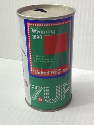 VTG 7 Up Wyoming 1776-1976 United We Stand State Soda Pop Can EMPTY