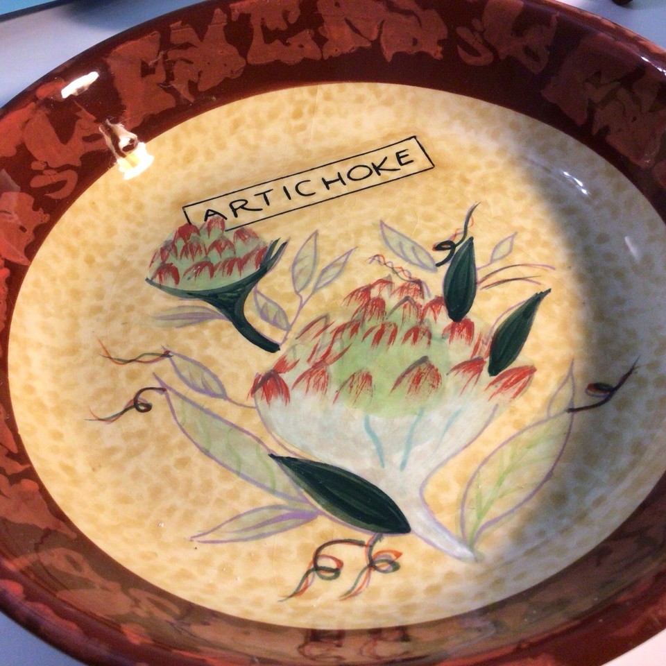 2 Certified International Susan Winger 9" Pasta Bowls "Eggplant