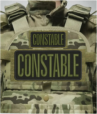 CONSTABLE embroidery patch 10x4 and 5x2 hook on back BLK/Od Green