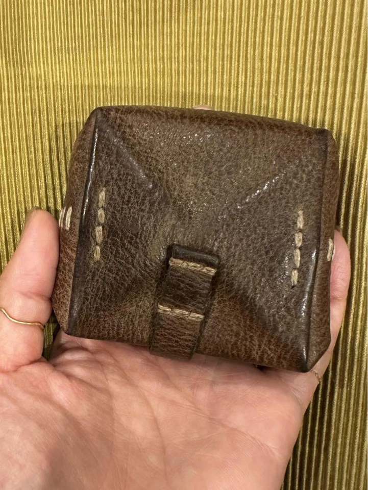 HENRY CUIR Brown Smile Coin Purse Leather From Japan - Image 2 of 4