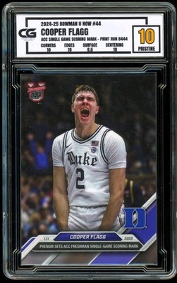 2024 Bowman U Now #44 Duke ROOKIE SP /8444 Cooper Flagg ~ CG 10 PRISTINE