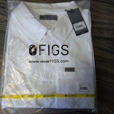 FIGS Technical Pique Scrub Polo White Mens XL M22WW1004 New With Tags