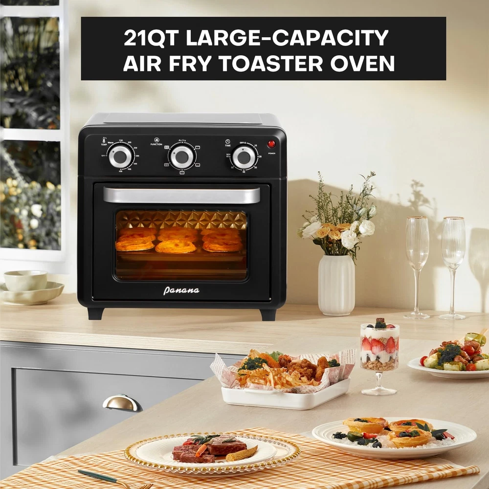6-in-1 Air Fryer Toaster Oven Combo with 1400W Convection Cooking 6-in-1 Air Fryer Toaster Oven Combo with 1400W Convection Cooking