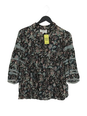 Ba&sh Damen Top M schwarz geblümt 100% andere 3/4 Arm Kragen Basic