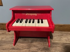 Schylling Toy Piano Red Children Child Wooden 18 Keys Works Miniature Vintage