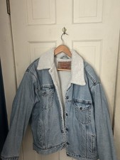 Levi's Sherpa Trucker Jacket L Made in USA Blue White