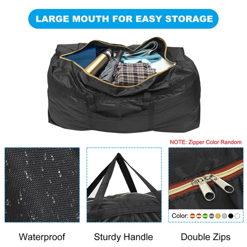 35x9.8x19" Camp Chair Replacement Bag Extra Large Waterproof Storage Bag Black - Picture 3 of 8