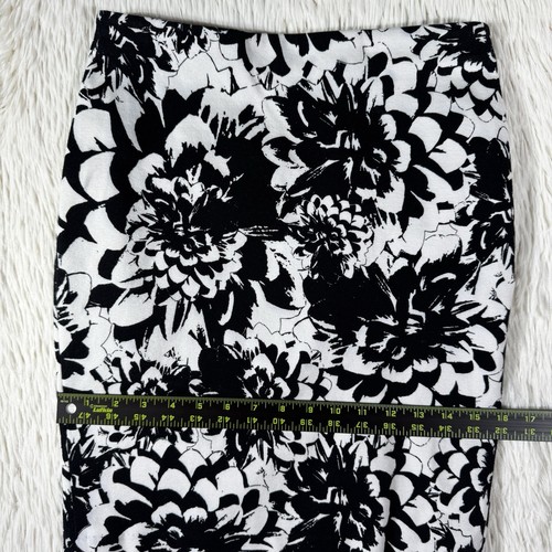 Ann Taylor Black White Floral Flat Front A-Line Skirt Women's Size 2 Petite - Picture 9 of 23