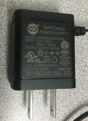 Switching Power Supply Model S003AKU0600040 6V 400mA