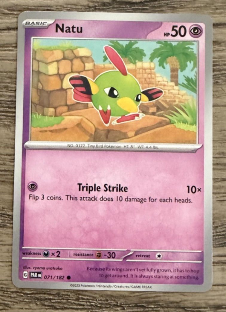 Pokemon TCG Card - Natu 71/182 Common | 2023 Paradox Rift