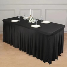 Simple Solid Color Spandex Stretch Tablecloth Rectangular Elastic Table Cover