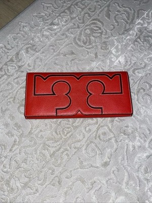 Tory Burch Serif Samba Women Clutch Modern T Logo Event Party Evening Gala