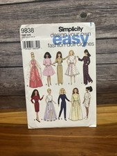 Simplicity Pattern 9838 Easy Sew Barbie Doll Clothes 11.5 Wardrobe Cut-altogeth