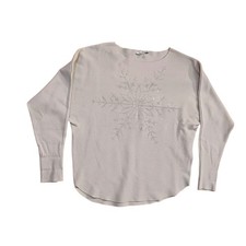 Maglione Vila Milano medio strass fiocco di neve manica lunga misto lana beige