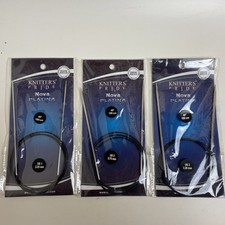 Knitter's Pride Nova Platina 40  Fixed Circular Needles, Lot of 3: US 1, 2  3