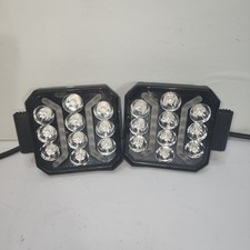 4in LED Pod Lights Pair Square Amber DRL Offroad Truck Jeep Work Light NEW