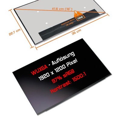 16'' LED Display matt passend für BOE NE160WUM-N43 V8.0 1920x1200 WUxGA 400 Nits