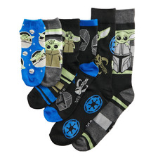 NIP Star Wars Men's Mandalorian 6-Pack Low Cut Quarter  Crew Variety Socks 6-12