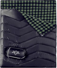 Double Sleeping Bag XL Queen Size 2 Person All Season Lightweight with Sack  