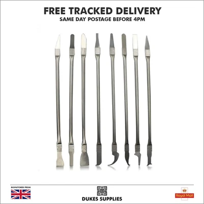 DUKES SUPPLIES 8-teiliges Metall Spudger Werkzeug Set - CPU IC Kleber Entferner für Telefon & Computer Reparatur