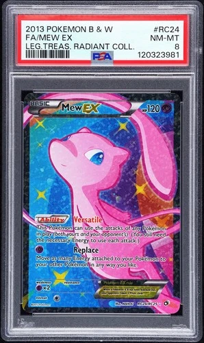 Pokemon Mew EX RC24/RC25 PSA 8 NM-MT B&W Legendary Treasures Radiant Full Art