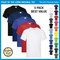 5 PACK, Fruit Of The Loom 61082 Men's Original Crew Neck Tee T-Shirts - CHEAPEST