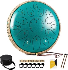 Steel Tongue Drum 12 Inch 15 Notes Steel Hand Drum Percussion Instrument Handpan