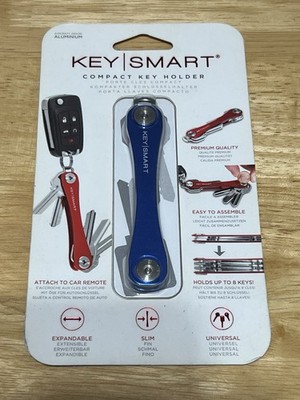 KeySmart Compact Key Holder - Blue -  Aluminum Key Organizer Holds 8 Keys - New
