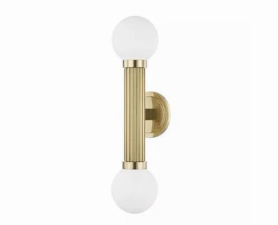 Hudson Valley Lighting 5102-AGB Reade 2-Light Wall Sconce Aged Brass