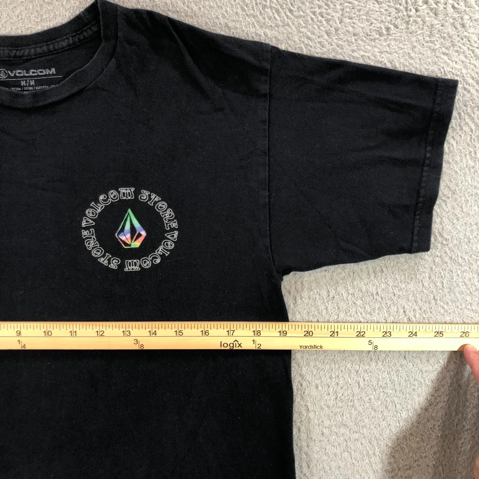 volcom stone shirt mens M black surf sacred geometry flower of life - Image 3 of 4