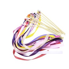 12Pcs Wedding Ribbon Wands with Bells for Wedding Ceremony and Party Decorations