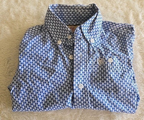 Wrangler Classic Kids Boys Shirt XXS Long Sleeve Collared Button-Up Cowboy Blue - Picture 11 of 11