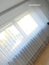Store aus Tüll mit Wellenband H-245cm. weiß Vorhang, Gardine Hochqualitativ NEU