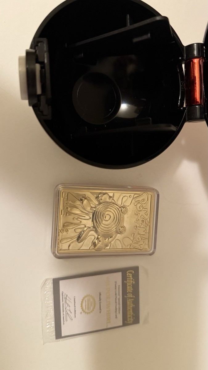 pokemon special edition 23 karat gold plated trading card poliwhirl Limited Edition 1999 Pokemon BK Poliwhirl Gold Card #61 – Dx Games & More main image 0