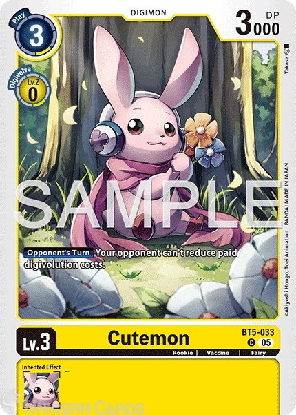 BT5-033 Cutemon : Common Foil : AD01: Advanced Booster Digimon Generation