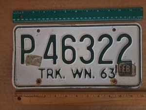 License Plate, Washington, 1963, Truck, P 46322