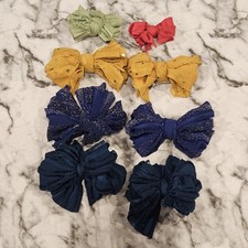 Boutique Style Textured Hair Bows Lot   Neutral  Jewel Tones   Girls