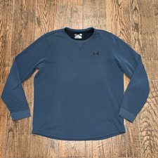 Under Armour Cold Gear Mens Loose Longsleeve Crew Waffle Thermal Green Large