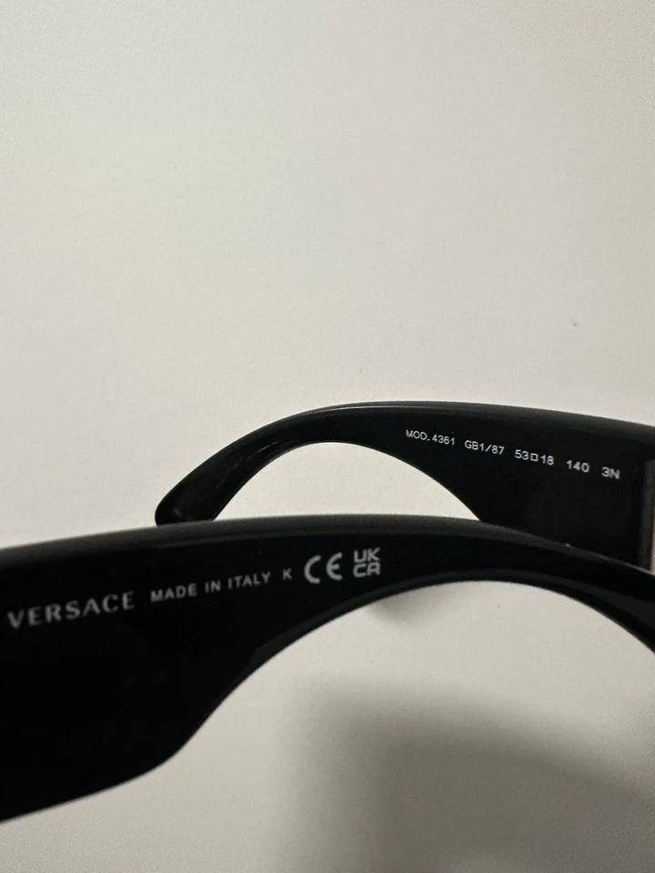 Versace Biggie Sunglasses Black & Gold VE4361 Medusa Vintage Style Pre-Owned - Image 4 of 4